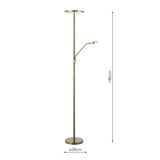 Dar Kamika Mother & Child Floor Lamp Antique Brass LED