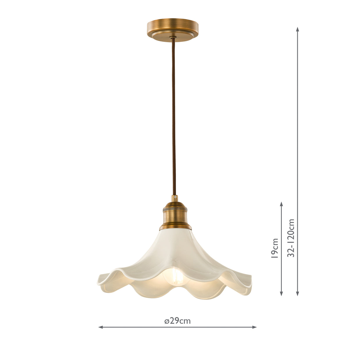 Dar Kayla Pendant Antique Bronze and Cream Ceramic