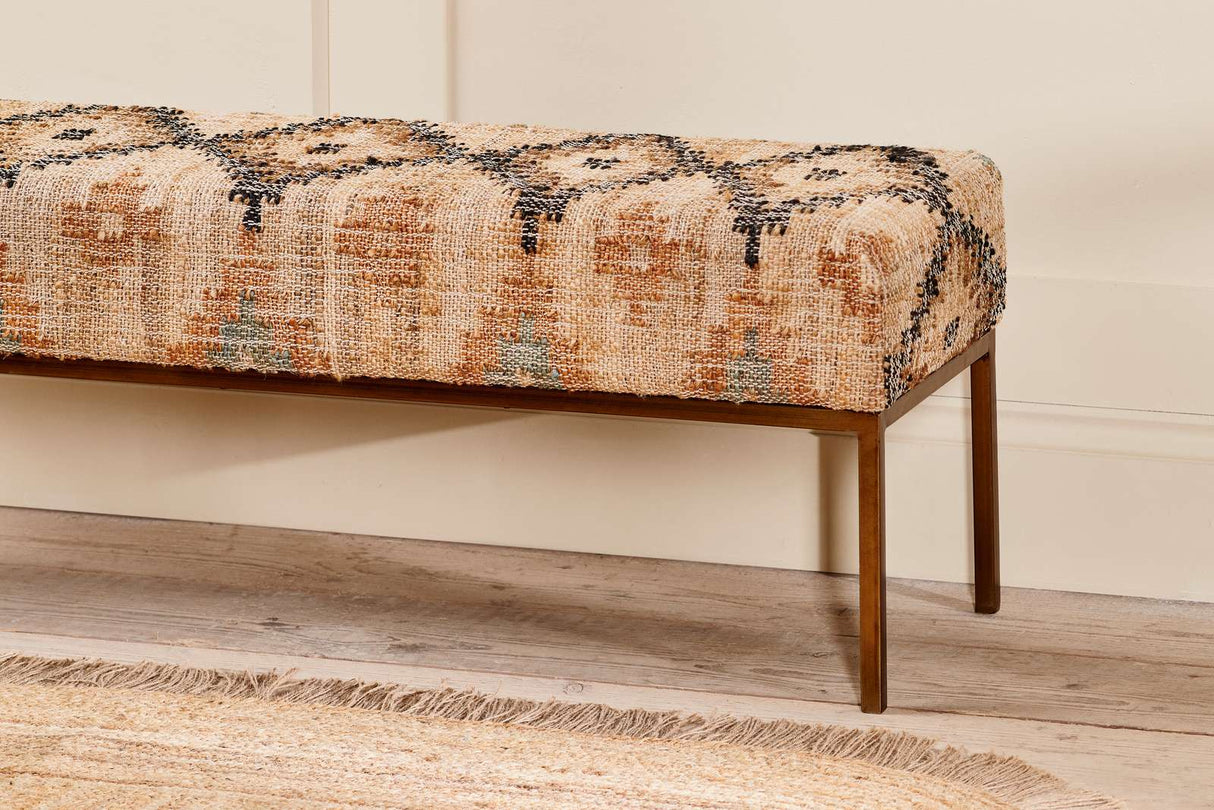 Nkuku Kesu Kilim & Iron Bench