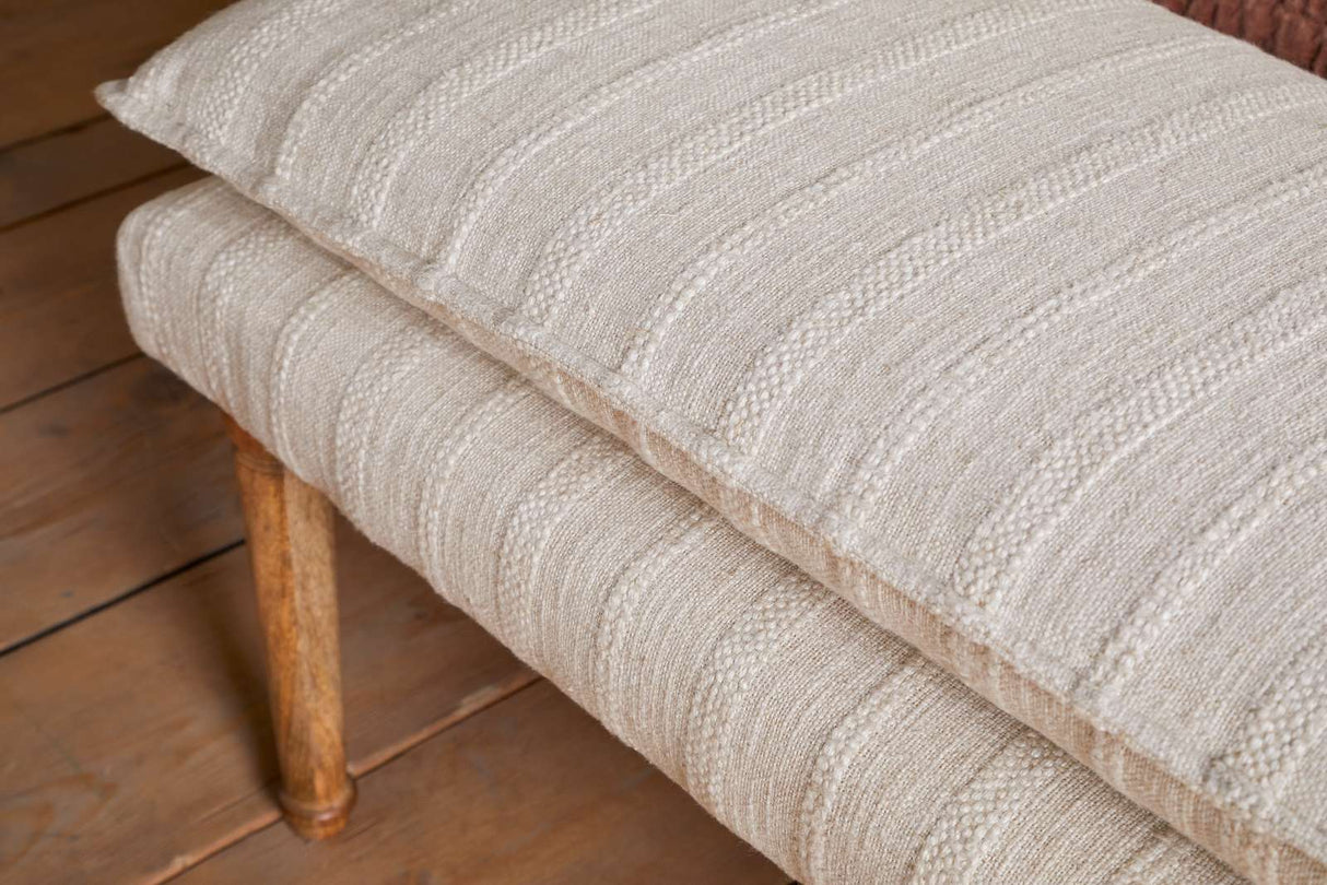 Nkuku Kiana Cotton Upholstered Bench Natural