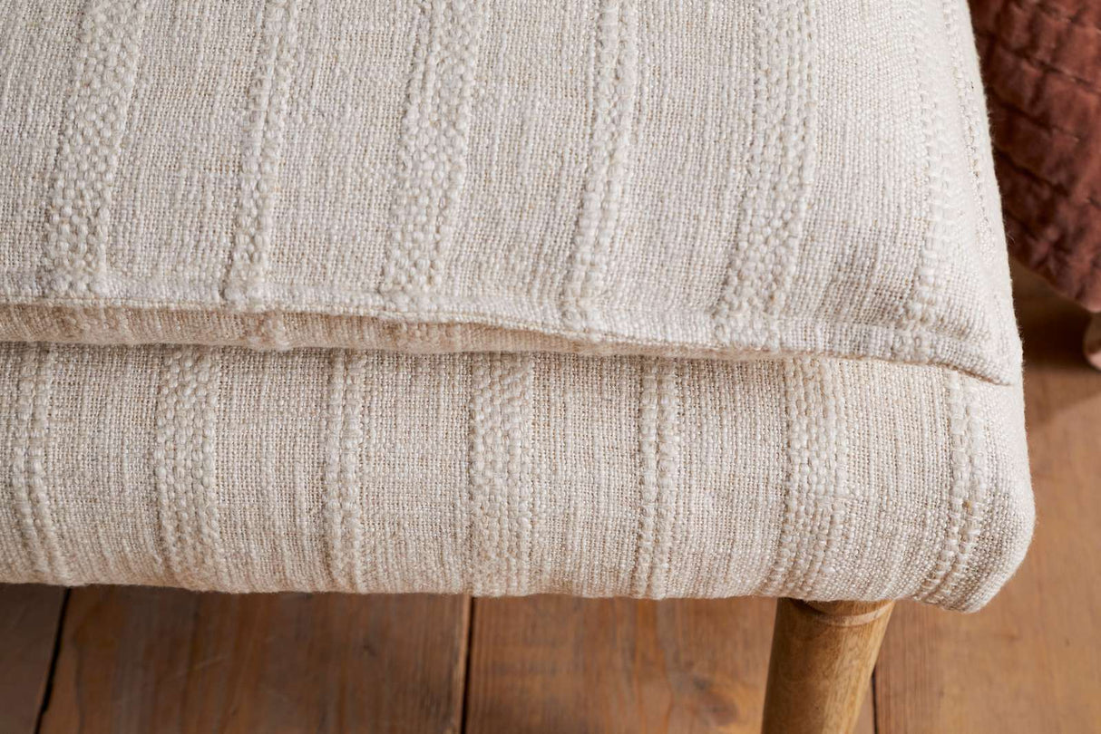 Nkuku Kiana Cotton Upholstered Bench Natural