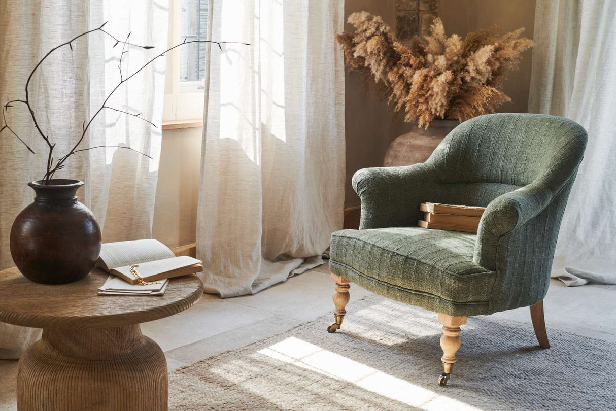 Nkuku Kiana Cotton Armchair Moss