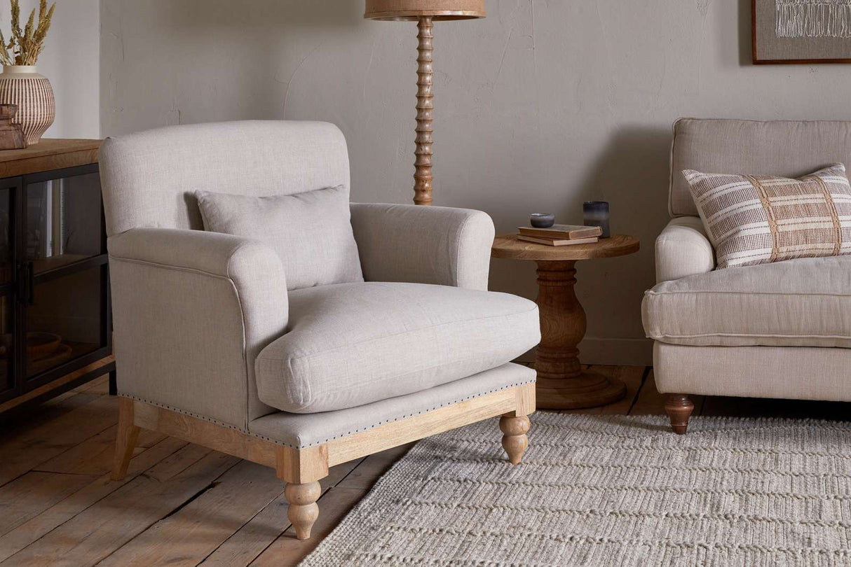 Nkuku Kashi Linen Armchair Natural