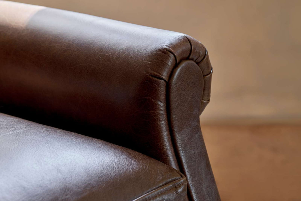 Nkuku Knada Leather Armchair Chocolate Brown