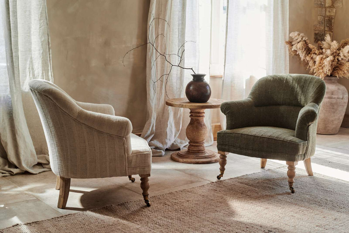 Nkuku Kiana Cotton Armchair Moss