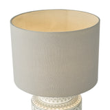 Dar Kedron Table Lamp Grey and Satin Chrome With Shade