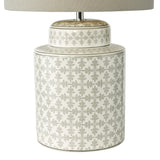 Dar Kedron Table Lamp Grey and Satin Chrome With Shade