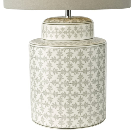 Dar Kedron Table Lamp Grey and Satin Chrome With Shade