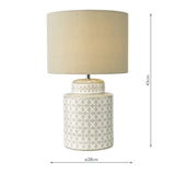 Dar Kedron Table Lamp Grey and Satin Chrome With Shade