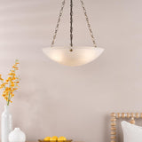 Dar Keita 3 Light Pendant Antique Bronze and Alabaster Glass