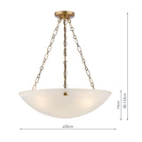 Dar Keita 3 Light Pendant Antique Bronze and Alabaster Glass