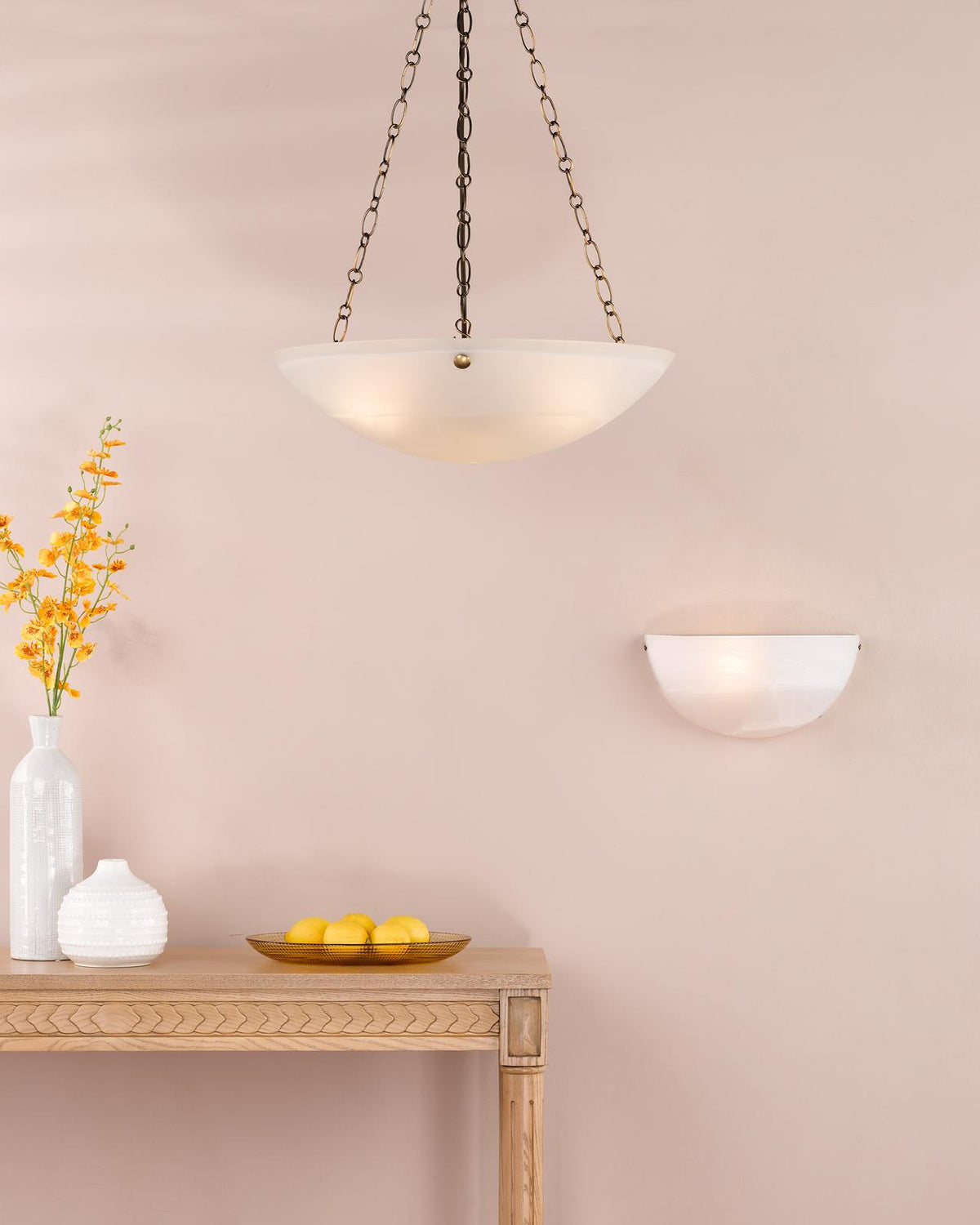 Dar Keita Wall Light Alabaster Glass and Antique Bronze
