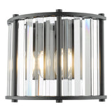 Dar Kiran Wall Light Satin Black and Glass