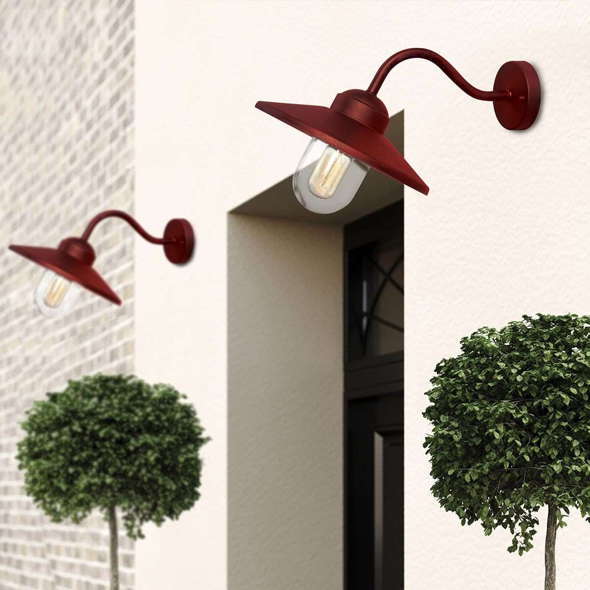 Elstead Klampenborg 1 lt Wall Lantern Red