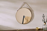 Nkuku Kiko Round Mirror Antique Brass Large 38cm