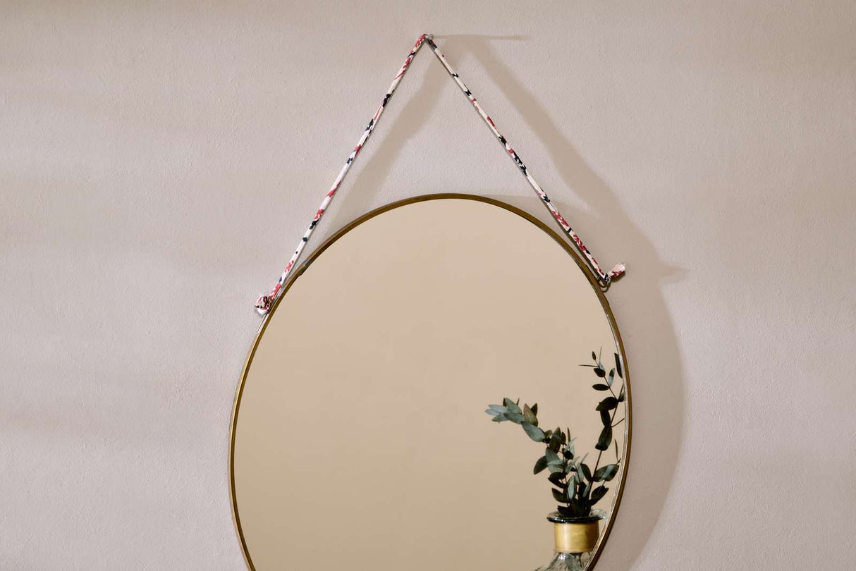 Nkuku Kiko Round Mirror Antique Brass Large 38cm