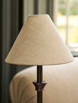 Garden Trading Kelmscot Table Lamp with Linen Shade Antique Bronze