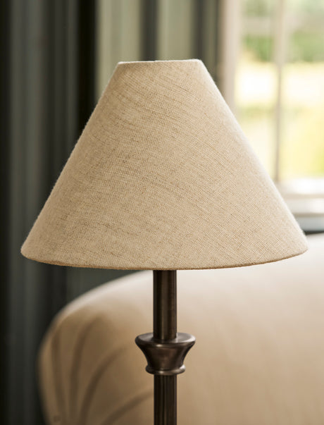 Garden Trading Kelmscot Table Lamp with Linen Shade Antique Bronze