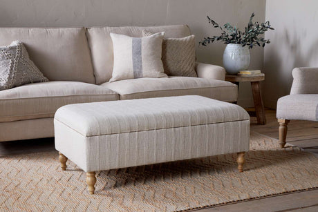 Nkuku Kiana Upholstered Storage Ottoman Natural