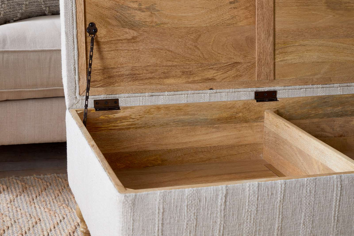 Nkuku Kiana Upholstered Storage Ottoman Natural