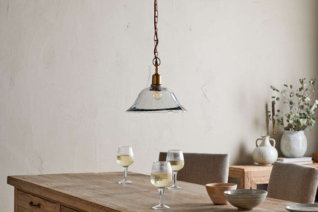 Nkuku Keju Organic Shape Recycled Glass Pendant Clear