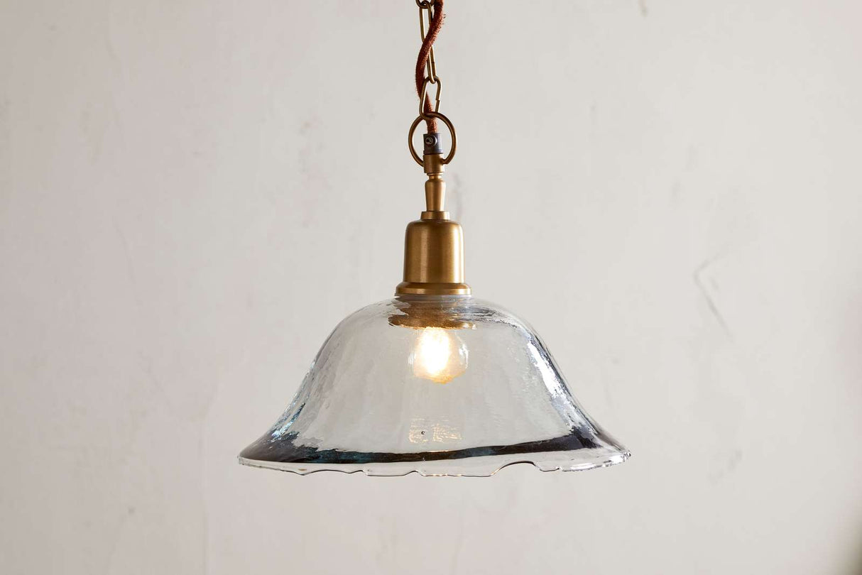 Nkuku Keju Organic Shape Recycled Glass Pendant Clear