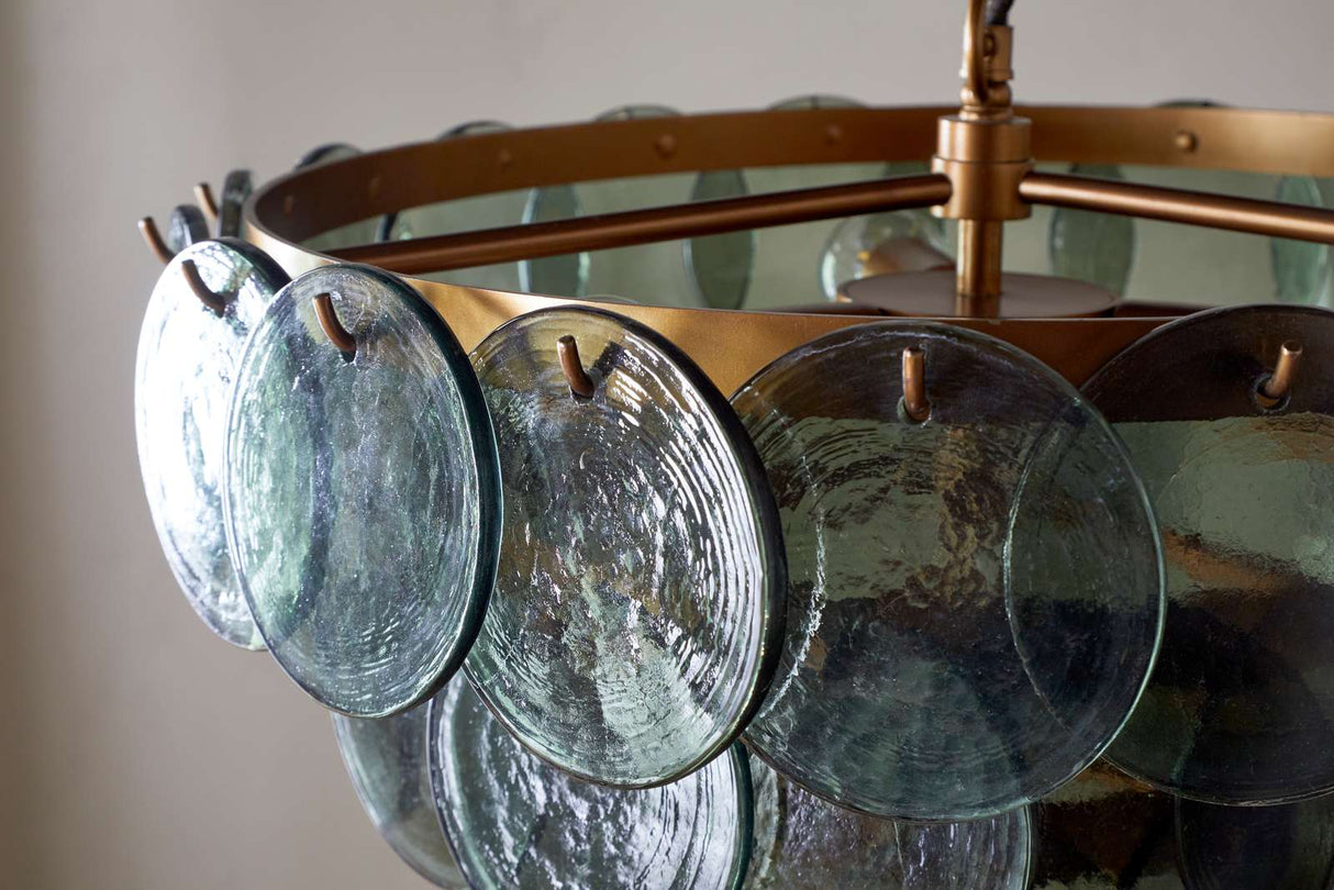 Nkuku Kagitha Recycled Glass Chandelier Green Small