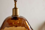 Nkuku Keju Organic Shape Recycled Glass Pendant Dark Amber