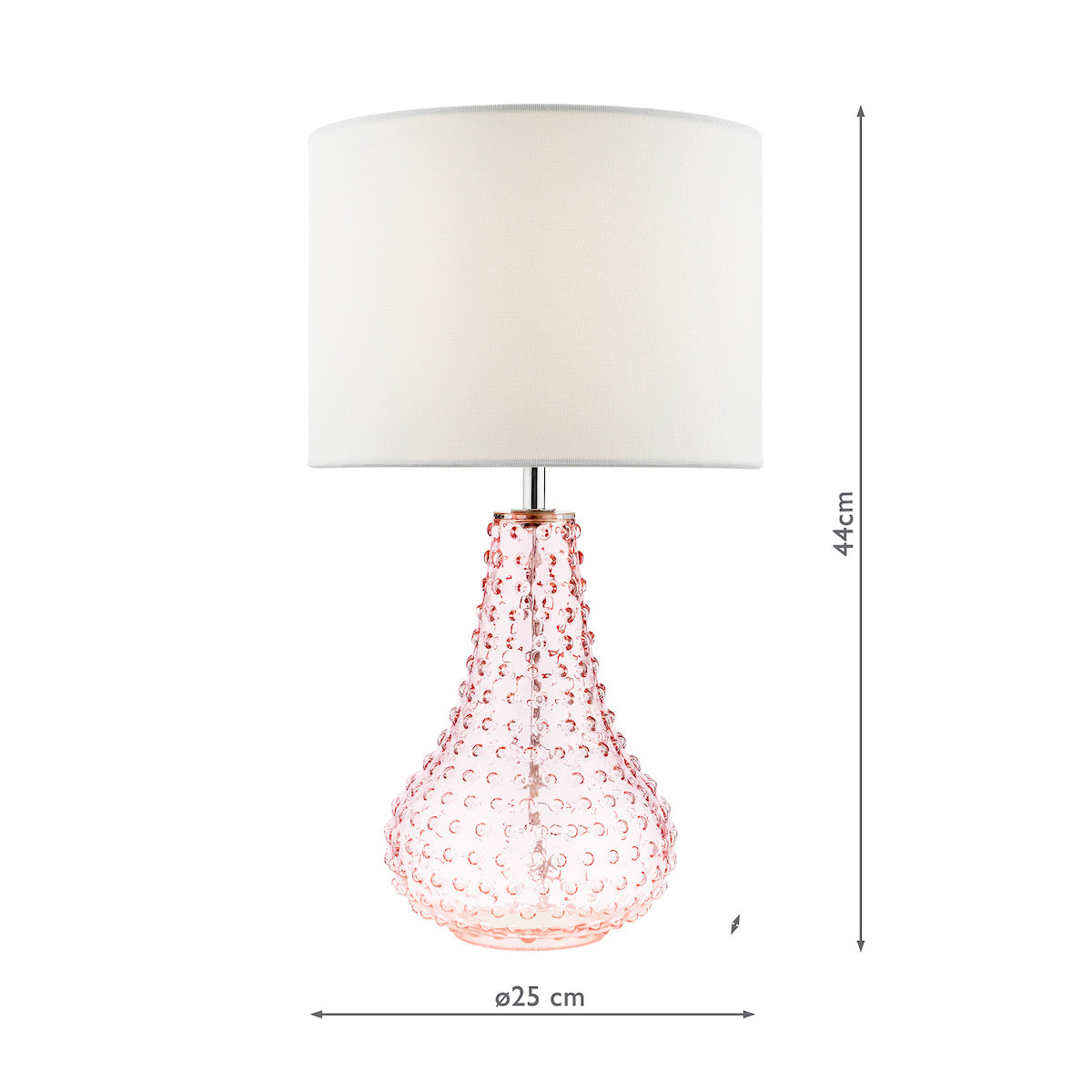 Dar Kristina Table Lamp Pink Glass With Shade –  from Amos Lighting + Home