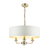 Laura Ashley Sorrento 3lt Pendant Antique Brass With Ivory Shade –  from Amos Lighting + Home