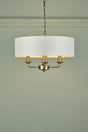 Laura Ashley Sorrento 3lt Pendant Antique Brass With Ivory Shade –  from Amos Lighting + Home