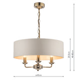 Laura Ashley Sorrento 3lt Pendant Antique Brass With Ivory Shade –  from Amos Lighting + Home