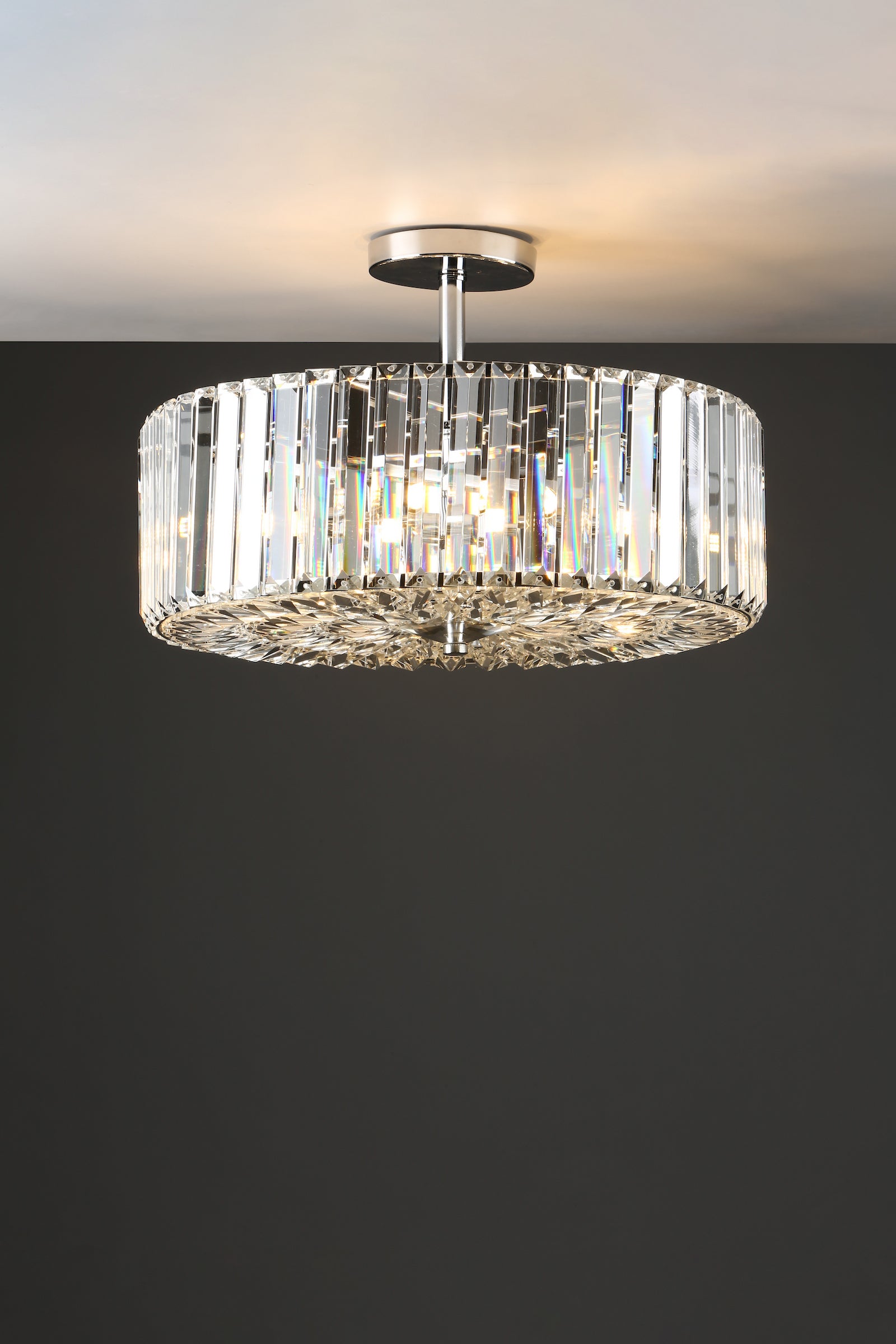 Laura Ashley Fernhurst 4 Light Semi Flush Crystal and Polished