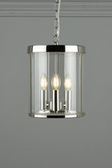 Laura Ashley Selbourne 3 Light Polished Nickel Lantern Ceiling Light
