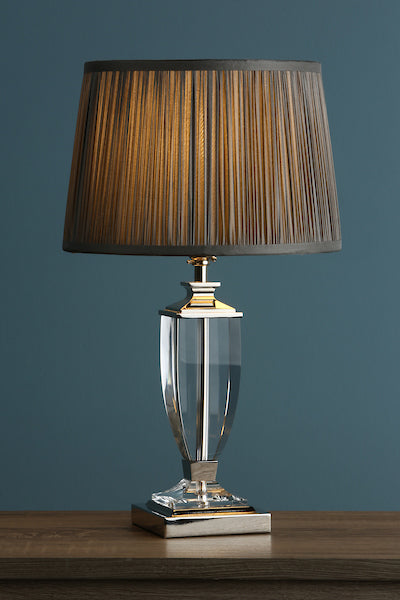 Laura Ashley Carson Small Table Lamp Polished Nickel & Crystal –  from Amos Lighting + Home