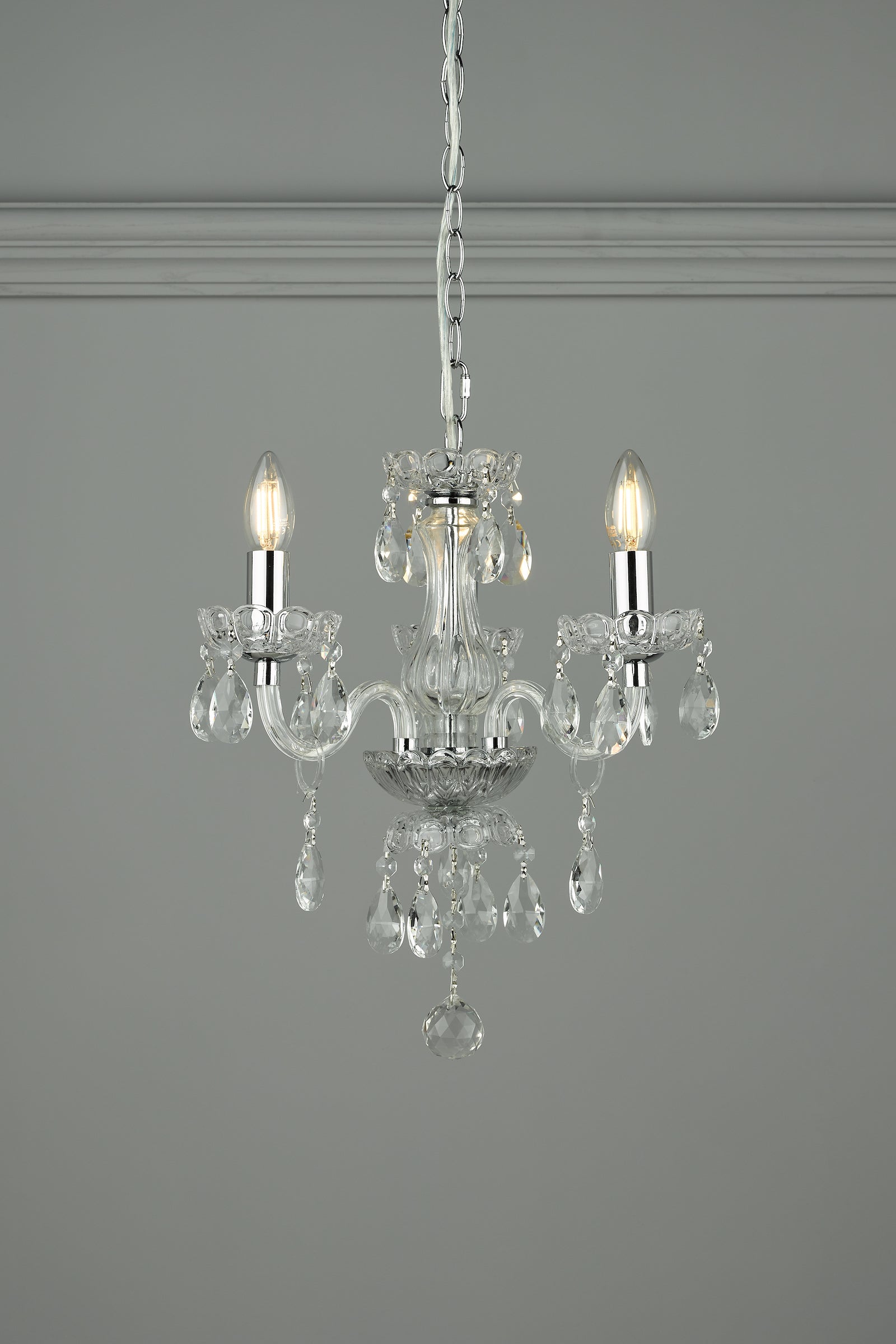 Laura Ashley Harriet 3lt Chandelier Crystal Polished Chrome – Amos