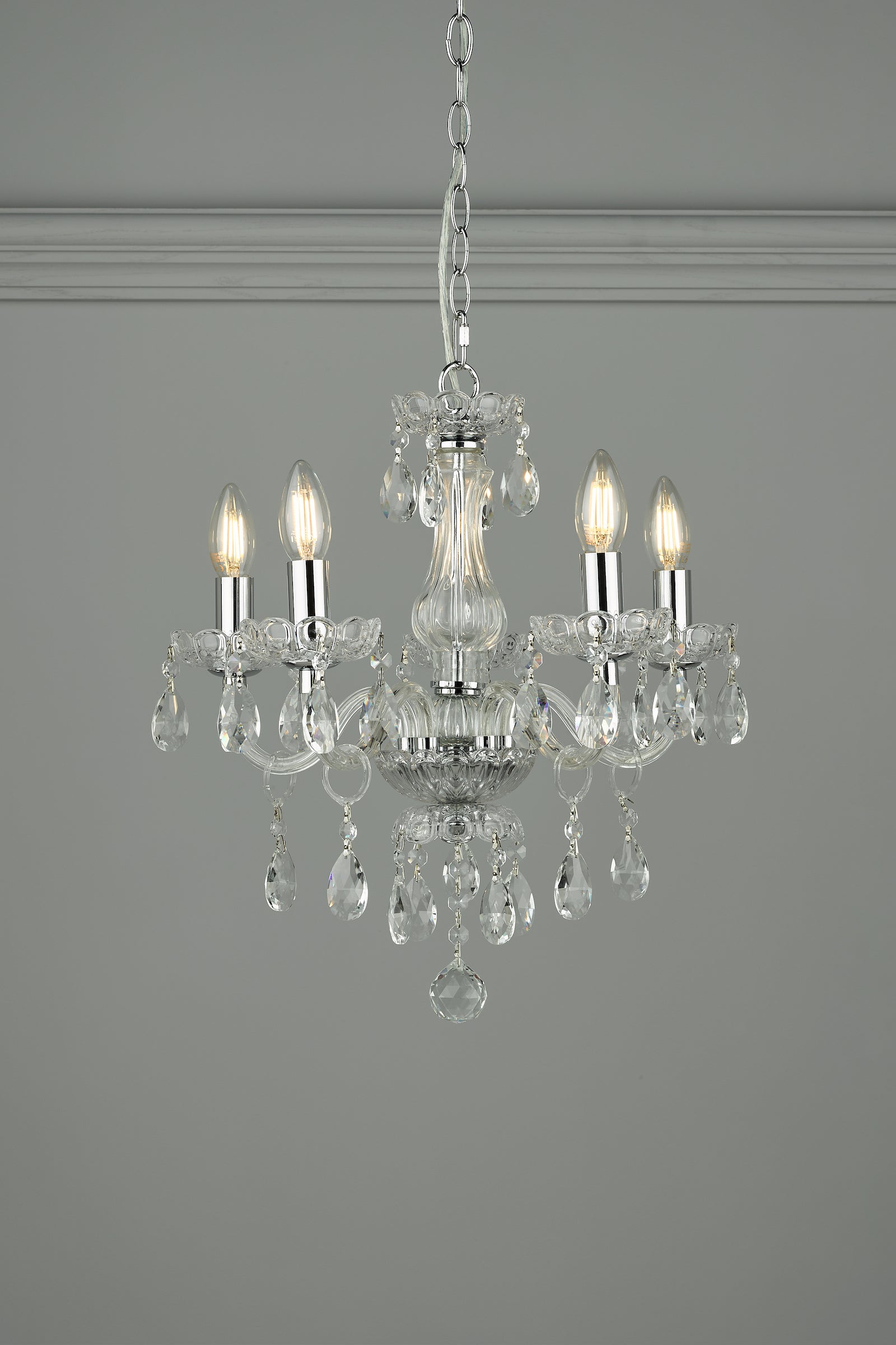 Laura Ashley Harriet 5lt Chandelier Crystal Polished Chrome