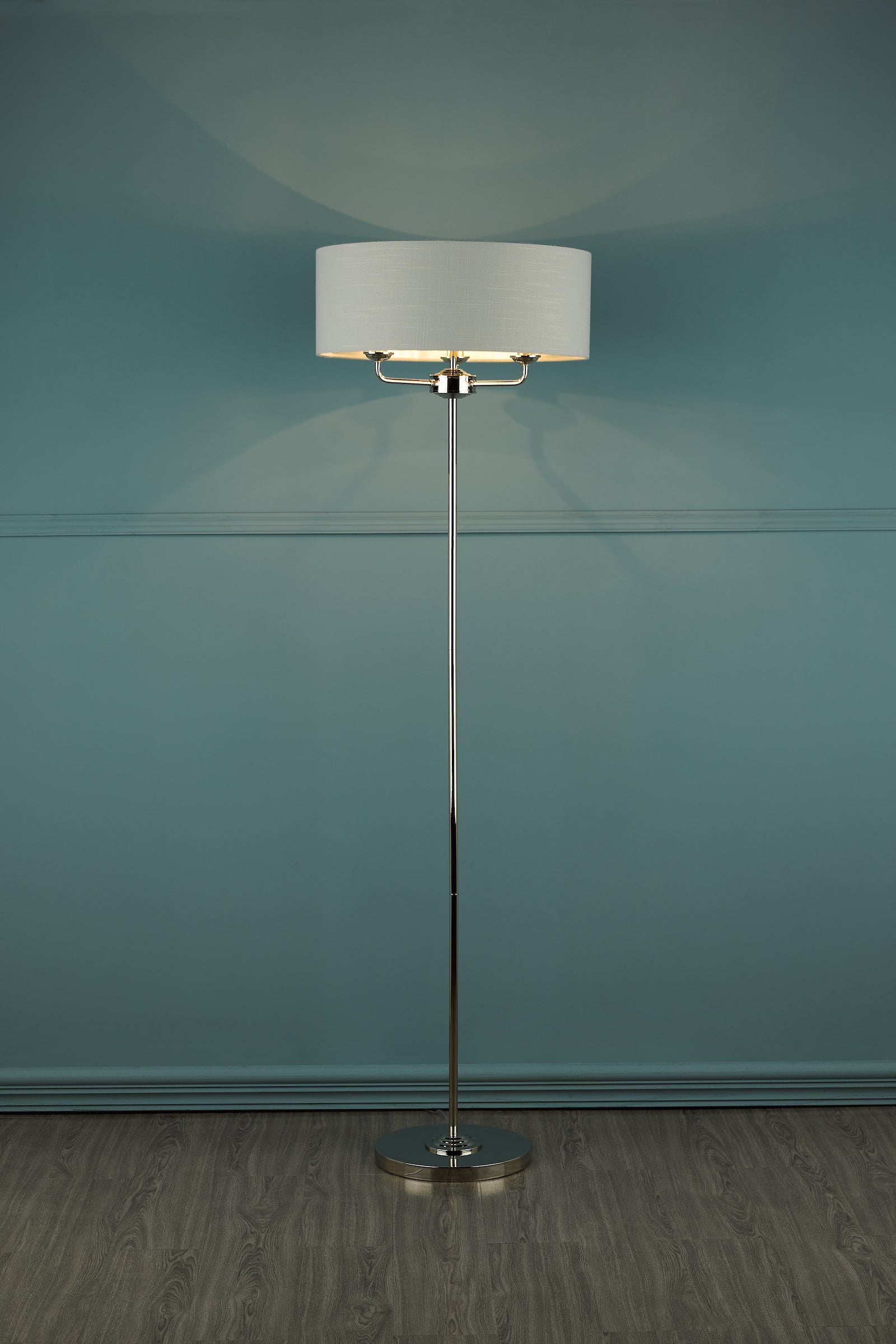 Laura Ashley Sorrento Floor Lamp Polished Nickel Silver | Cool