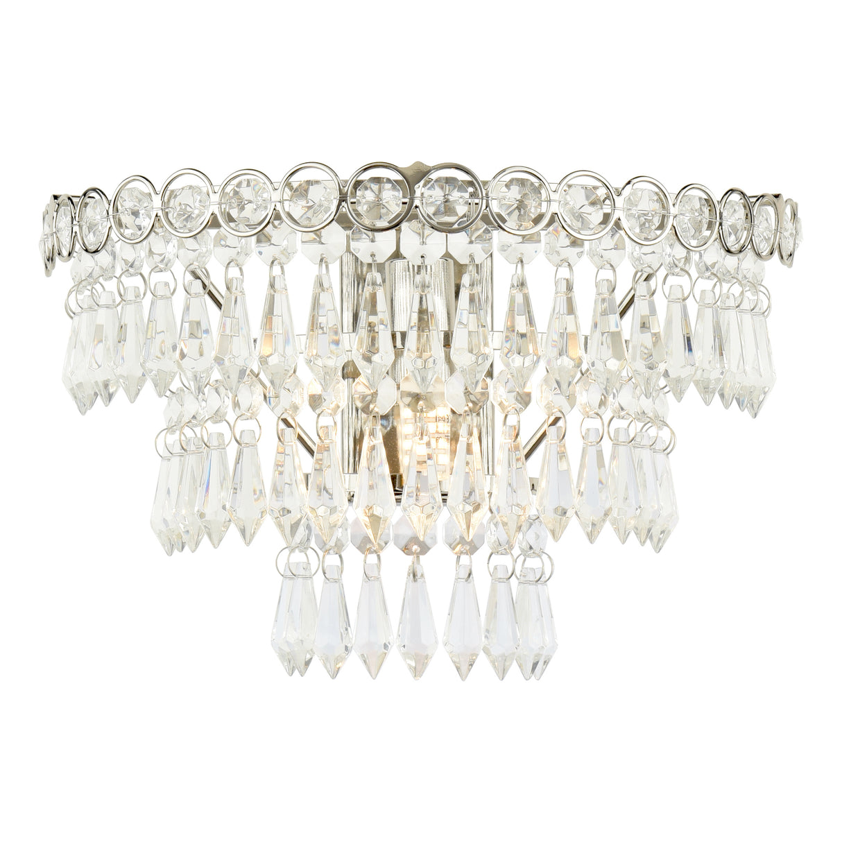 Laura Ashley Enid Wall Light Faceted Glass and Polished Nickel