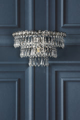 Laura Ashley Enid Wall Light Faceted Glass and Polished Nickel