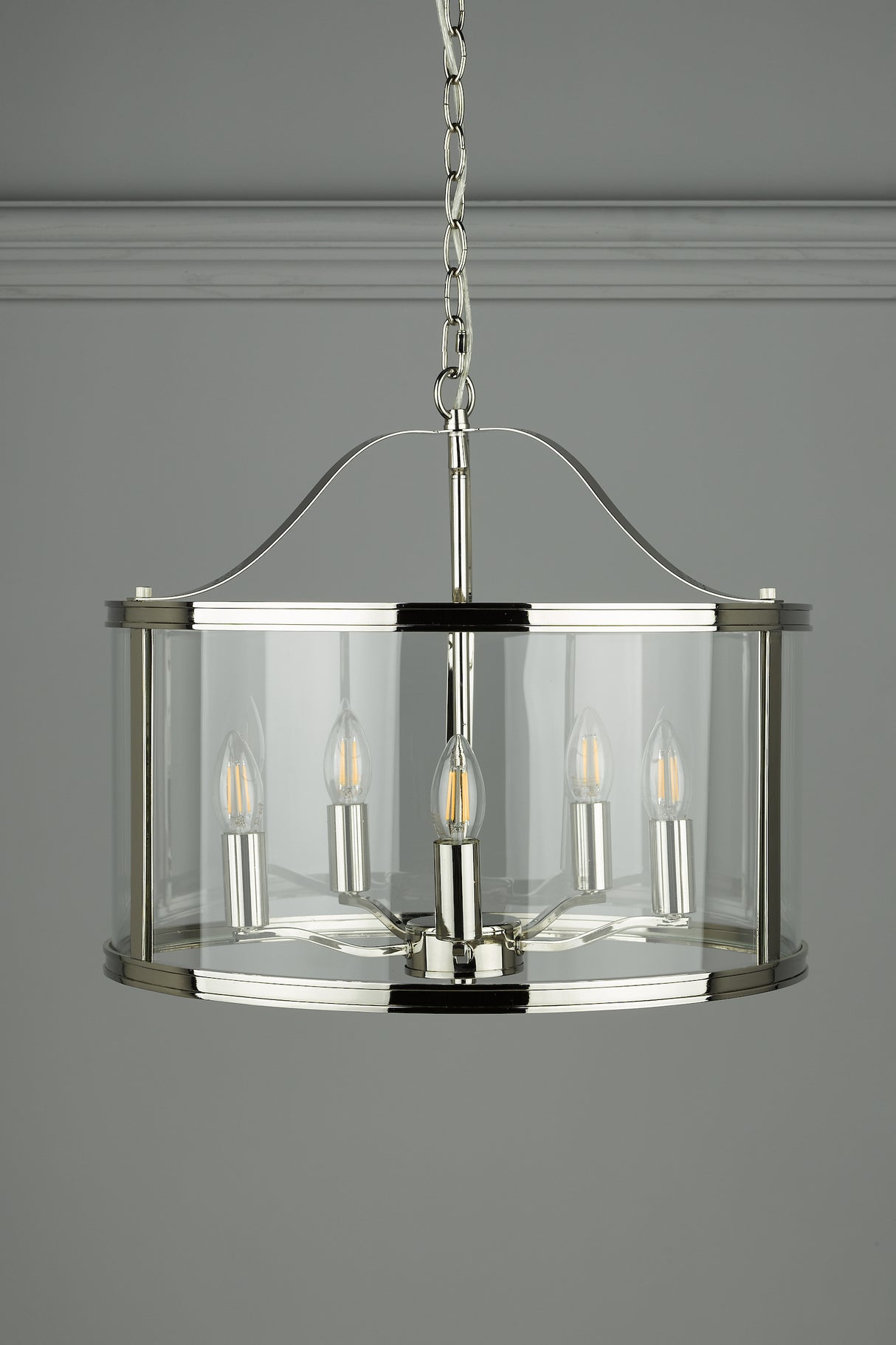Laura Ashley Harrington 5 Light Pendant Polished Nickel