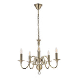 Laura Ashley Winchester 5 Light Chandelier Antique Brass –  from Amos Lighting + Home