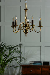 Laura Ashley Winchester 5 Light Chandelier Antique Brass –  from Amos Lighting + Home