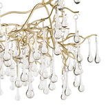 Laura Ashley Willow 5 Light Pendant Chandelier Satin Champagne with Crystal Raindrops –  from Amos Lighting + Home