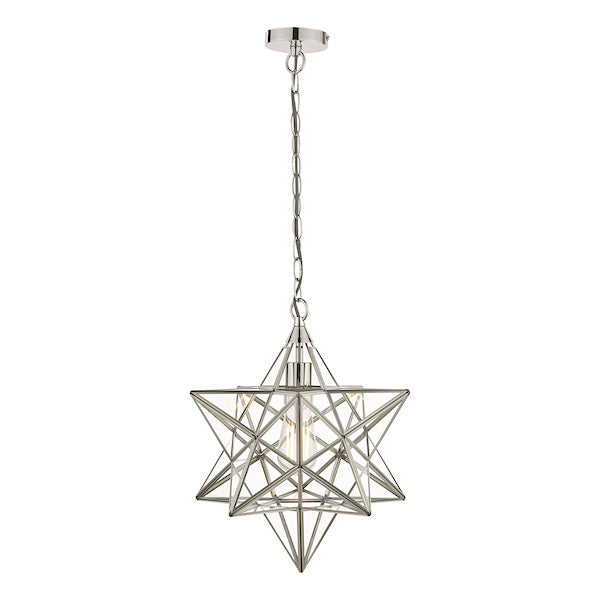 Laura Ashley Star Pendant Polished Silver Glass Large –  from Amos Lighting + Home