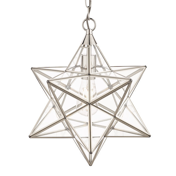 Laura Ashley Star Pendant Polished Silver Glass Large –  from Amos Lighting + Home