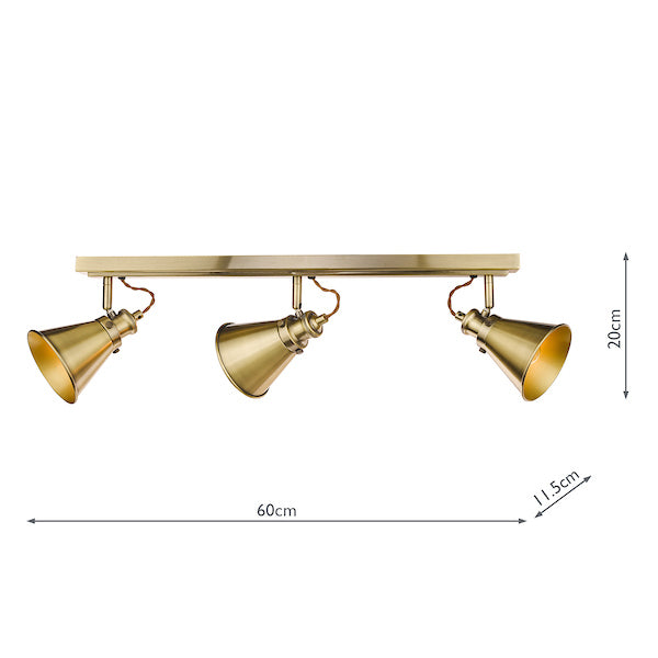 Laura Ashley Rufus 3lt Spotlight Bar Antique Brass –  from Amos Lighting + Home