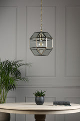 Laura Ashley Blackwell Pendant Antique Brass Glass –  from Amos Lighting + Home