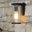 Laura Ashley Arthur Outdoor Wall Light Matt Black Glass IP44 –  from Amos Lighting + Home