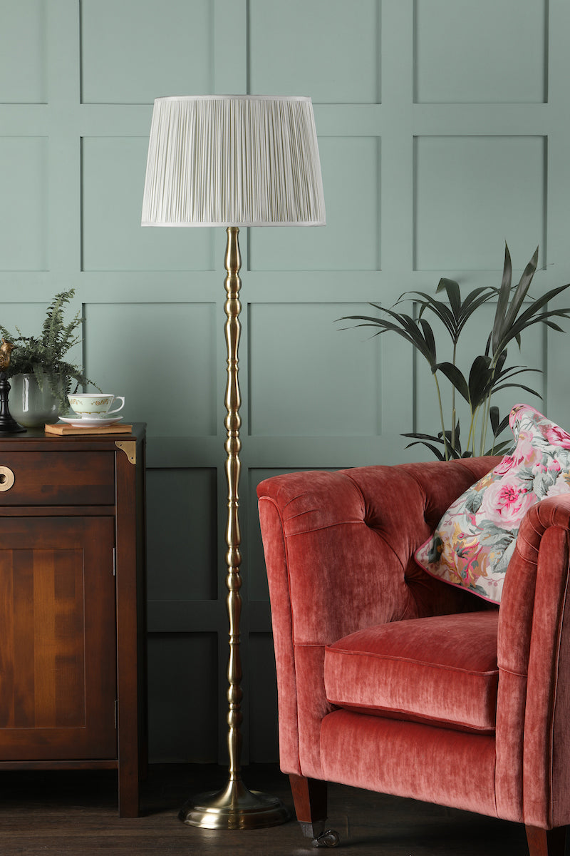 Laura Ashley Corey Floor Lamp Antique Brass Base –  from Amos Lighting + Home